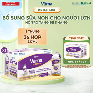 [ MUA 3 THÙNG TẶNG 1 THÙNG ] Combo 3 Thùng 12 hộp sữa bột pha sẵn Varna Colostrum (36 hộp giấy x 237ml)