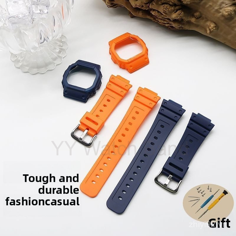 Thay thế dây đeo đồng hồ bằng nhựa hình bát giác GA2100 / DW5600 / GWX5600 kèm vỏ bảo vệ