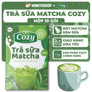 [Matcha] Trà Sữa Matcha Cao Cấp Cozy 3in1 Hòa Tan Đậm Vị Trà Ít Calo  Hộp 10 Gói x 17g