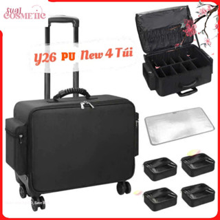    Da PU 100%   Cốp kéo đựng đồ Da PU chống nước makeup chuyên nghiệp sz 48cm. Cốp kéo đựng đồ make 