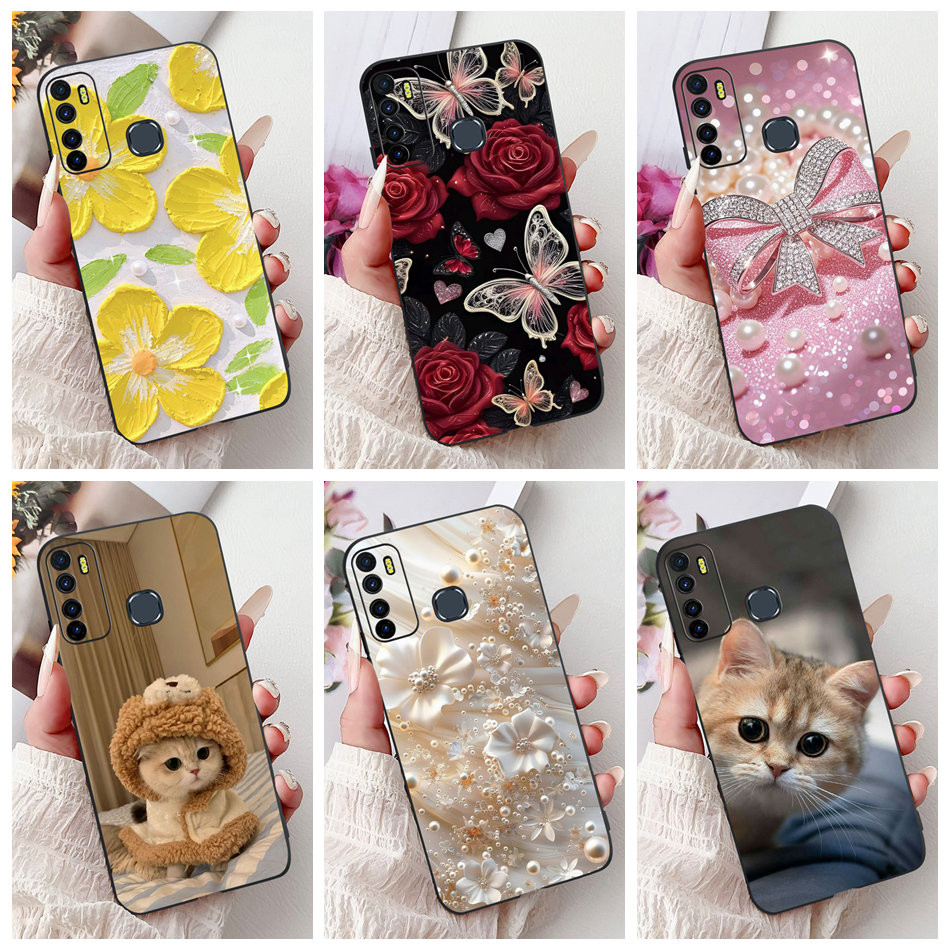 Dành Cho Infinix Hot 9 / Hot 9 Pro / Hot 9 Chơi Mới Thanh Lịch Họa Tiết Mèo Vỏ Hot9 9Pro 9Play Silic