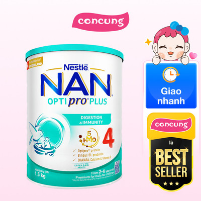 Sữa Nan Optipro PLUS 4 1.5kg, với 5HMO, Công thức từ Thụy Sĩ (2-6 tuổi)