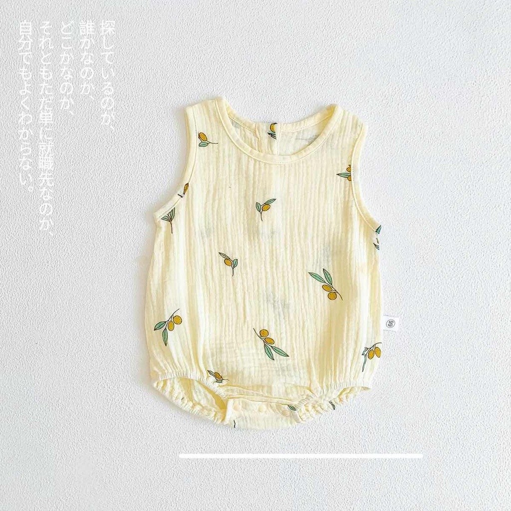 0-2 Years Old Nordic Baby Jumpsuit Girls Boys Cotton Sleeveless Newborn Romper