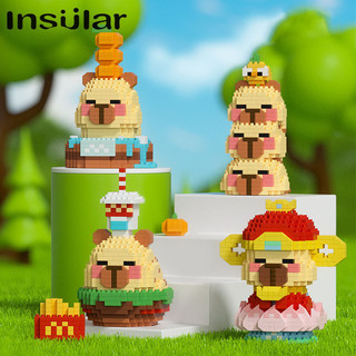 Insular Tương thích với Lego Capabala Water Guinea Pig Toy God of Wealth Bless Hand Gift God of Wealth Dolphin Đồ chơi giáo dục Khối xây dựng