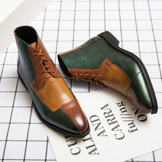 Giày bốt Chukka nam Mid-Top Giày bốt Oxford thông thường dành cho nam Da trên buộc dây giày hàng ngày