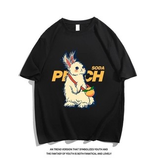 Phụ Nữ Phong Cách Mới Áo Thun Jin Phong Cách Mỹ Xuân Hè Top Béo mm2-300 Thỏ Tay Ngắn Rời Retro Quốc Gia Dạo Phố Kích Thước Cực Lớn