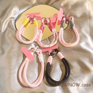 Thích hợp cho tất cả các mẫu điện thoại di động Vòng đeo tay sáng tạo hình trái tim bé gái dopamine trang trí màu sắc đơn giản thời trang ngắn dệt vòng tay đeo tay thủ công