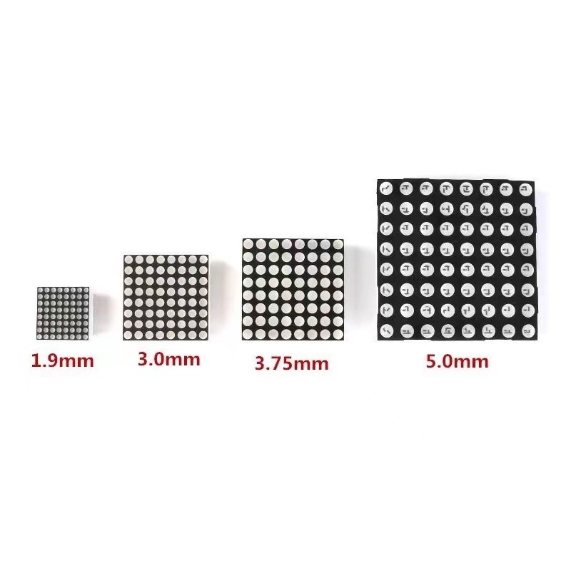 8 * 8 Dot Matrix LED Digital Tube 1.9 / 3.0 / 3.75 / 5.0mm Red Highlight 788 / 1088 / 1588 / 2088AS-