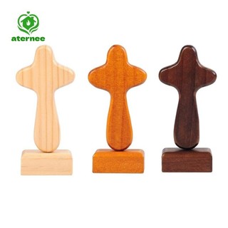 Aternee Tượng Chữ Thập Nhỏ Trang Trí Di Động Trong Nhà Bằng Gỗ Tượng Để Bàn Trang Trí