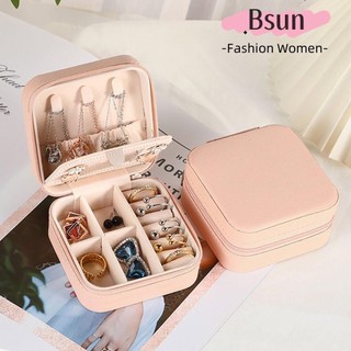 Khay trưng bày vòng cổ BSUNS, Hộp đựng đồ trang sức di động bằng da, Hộp đựng bông tai Mini du lịch Vòng cổ vòng tay