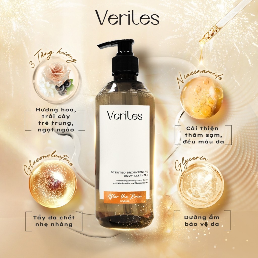 Sữa tắm hương nước hoa VERITES Body Wash Signature Collection, hỗ trợ làm sáng cấp ẩm | BigBuy360 - bigbuy360.vn