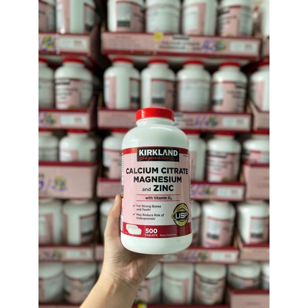 Canxi Zinc Kirkland 500 viên uống bổ xung Calcium Citrate Magnesium and kẽm CHÍNH HÃNG MỸ