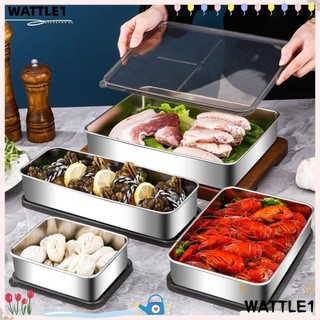 Hộp đựng thực phẩm nhà bếp WTTLE, Nhiều thông số kỹ thuật có nắp Hộp kim loại giữ tươi, Hộp kim loại con dấu vuông bằng thép không gỉ 304 đa chức năng