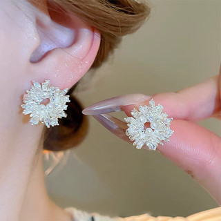 Hình Học Thời Trang Ngọc Trai Kim Cương Giả Độc Đáo Cao Cấp Cảm Giác Tính Khí Bông Tai Phong Cách Mới