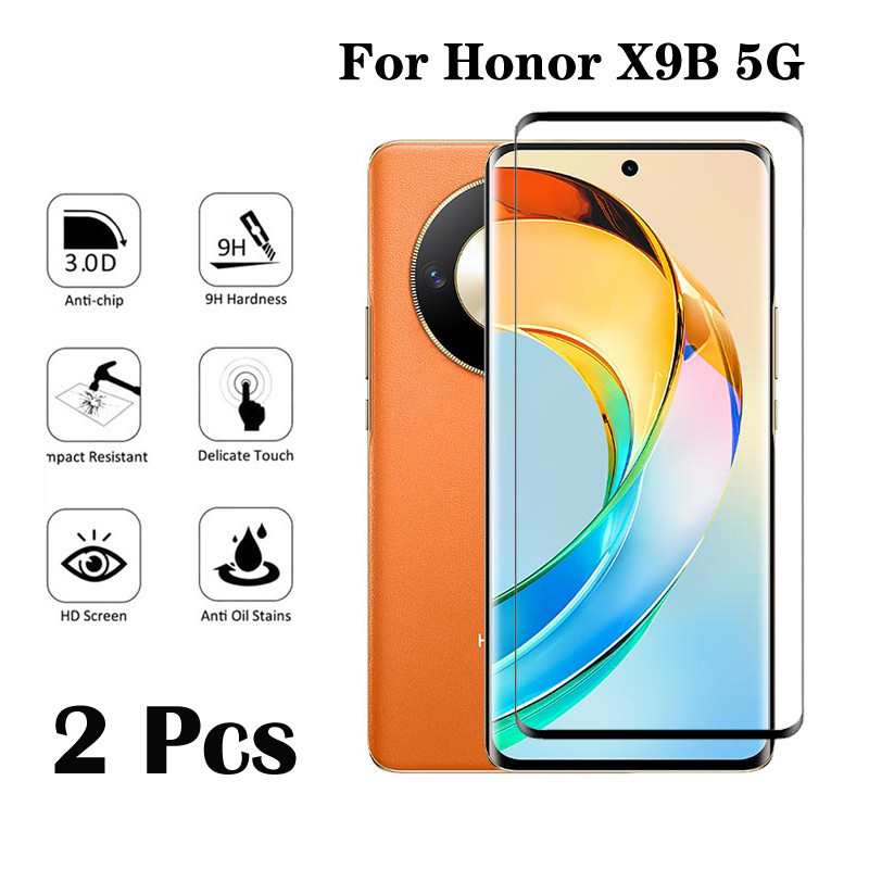 2 Chiếc Kính Cường Lực Honor X9B 5G 9D Bảo Vệ Màn Hình Cho Honor X9B X9A X8B X7B X6B 90 200 Pro 4G 5