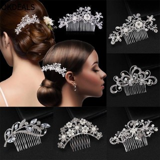 Lược cài tóc vòng hoa đội đầu cô dâu