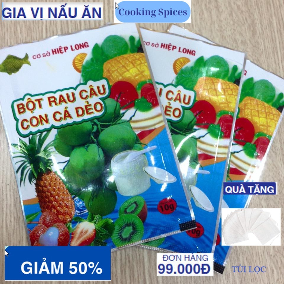 Gói Thạch rau câu con cá dẻo 10gr