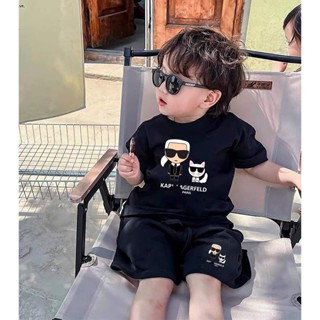 Bộ quần áo thun karl boss miu cho bé , set áo phông quần short trẻ em unisex Huly stor | Đậu Đậu