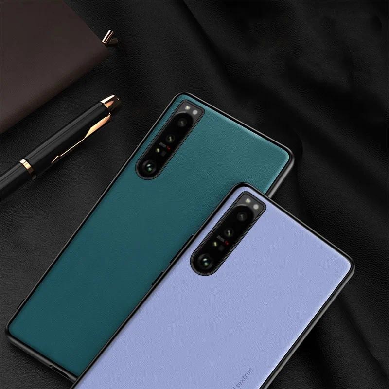Tương thích với Sony Xperia 5iii 5ii 5iv 1V 1 IV 1iii Vỏ điện thoại bằng da Veneer