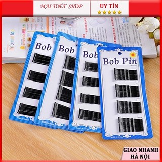 Vỉ kẹp tóc 60 cái ghim tăm đen