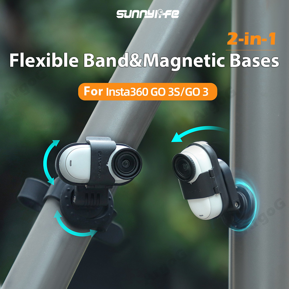 Sunnylife Giá Gắn Từ Tính Linh Hoạt cho Insta360 GO 3S/GO 3 POV - Phụ Kiện Insta360 GO 3S