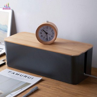 Jesjeliu Hộp Bảo Quản Cáp Màu Đen Ổ Cắm Sạc Tổ Chức Tiện Lợi Chống Bụi 1 Chiếc Vỏ Dây Nhựa