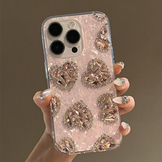 Ốp Điện Thoại Kim Cương Giả Lấp Lánh Dễ Thương Thời Trang Cho IPhone 11 12 13 14 15 Pro Max Cho IP 16 Pro Max XR X XS 14 / 15Plus Vỏ Bảo Vệ Cứng