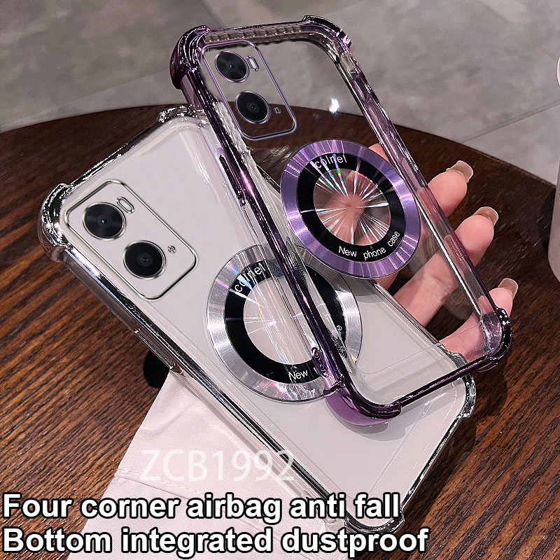 Ốp Lưng Cho OPPO A36 A96 A76 4G Ốp Điện Thoại TPU Kính lúp Từ Tính Mới Nhất Trong Suốt Mềm Cao Cấp
