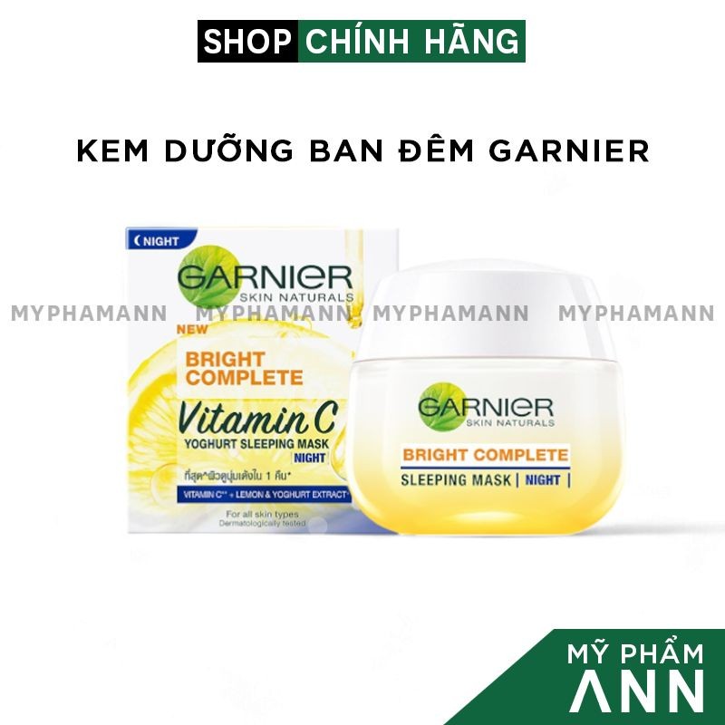 Mặt Nạ Ngủ Garnier Ban Đêm Bright Complete Vitamin C Yoghurt Sleeping Mask 50ml Chính Hãng
