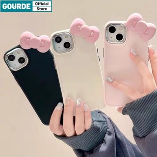 Ốp Lưng iPhone sang chảnh nữ coquette nơ 3D Ốp Điện Thoại Mạ Chống Rơi Cho iPhone 16 15 Pro Max 14 13 12 IPhon 11 Pro Max Xs Max XR Xs IP 7 8 Plus-Gourde Case