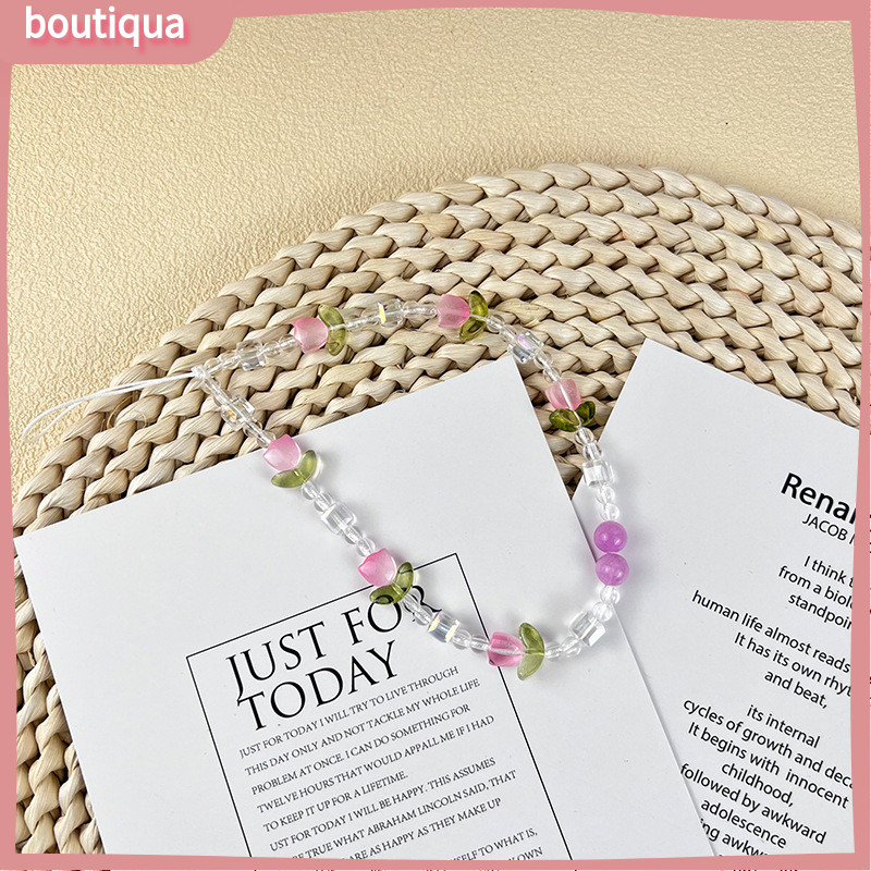 Nàng Tiên Cá HP Chain Ins Hàn Quốc Dây Đeo Điện Thoại Dễ Thương Dây Hoa Tulip Pha Lê Đính Hạt Dây Xích Điện Thoại-BA | BigBuy360 - bigbuy360.vn