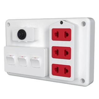 Bảng điện lắp nổi Điện Quang màu trắng, 1 ổ cắm 3 lỗ 2 chấu, 1-3 công tắc, chịu tải 3000W