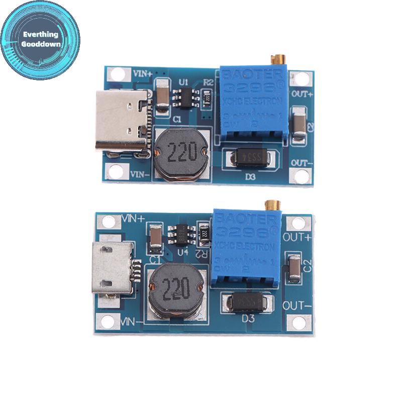 EVERTHING 1 Bộ Chuyển Đổi Tăng Cường Chuyển Đổi Mô Đun Nguồn MT3608 Mico Type-C Giao Diện Cung Cấp M