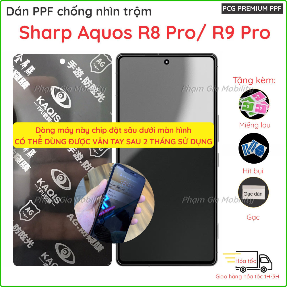 Dán PPF chống nhìn trộm cho Sharp Aquos R8 R8s R8 S Pro/ R9 Pro 5G chống trầy xước tốt bảo vệ sự riê