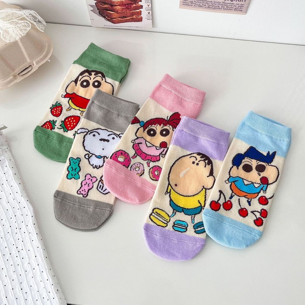 Vớ tất cổ ngắn Shin dâu chery màu pastel ngay mắt cá tatvoso23