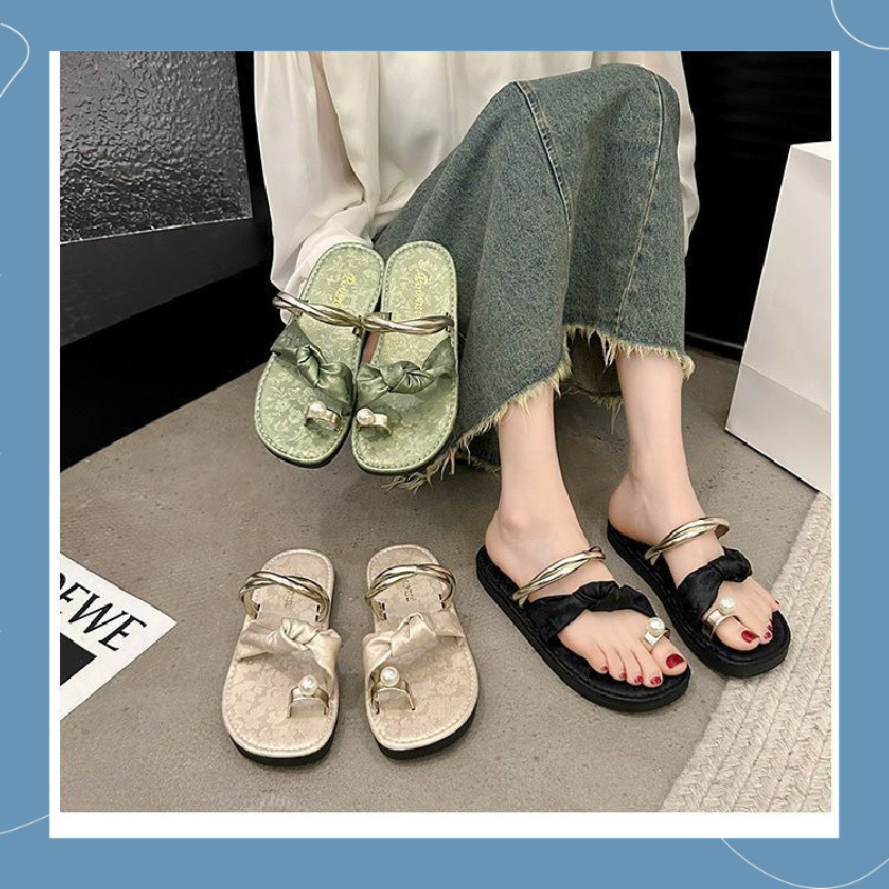 Phong Cách Mới Mũi Tròn Mở Mũi Thời Trang Dép Puxi Sandal Nb Dép Flat Bata Dép Nữ Dép Nữ Dép Nữ Dép 