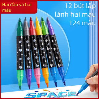 Highlighter 24 / 48 / 72 / 96, Bút đánh dấu Flash hai màu hai đầu, Long lanh ngọc trai đậm, Thích hợp cho trẻ em Tranh học sinh