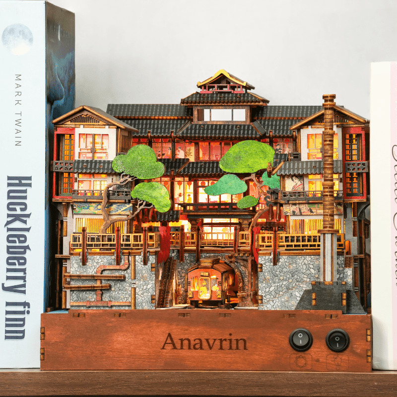 Mô Hình Lắp Ráp Book Nook Nhà Tắm Nước Nóng Ginzan Onsen Chuyển Động, Anavrin Đồ Chơi Lắp Ghép Cleve