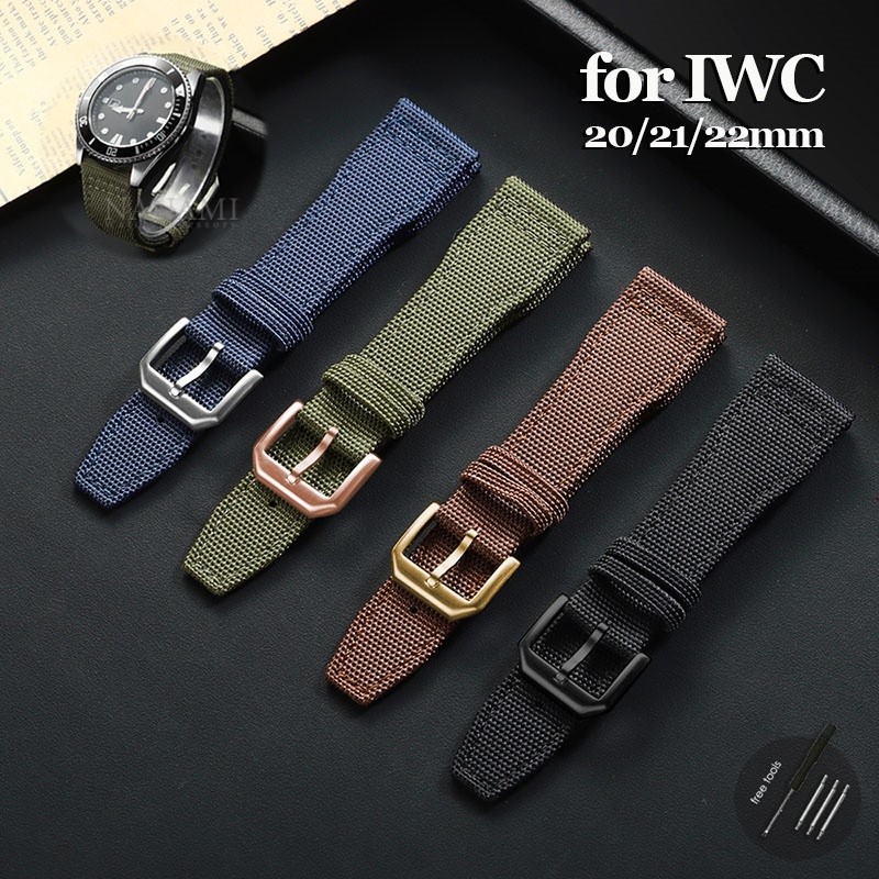 20mm 21mm 22mm Nylon Vải Đồng Hồ Dây Đeo Cho IWC PILOT Thay Thế Dây Đeo Đồng Hồ Vải Chính Hãng Da Vò