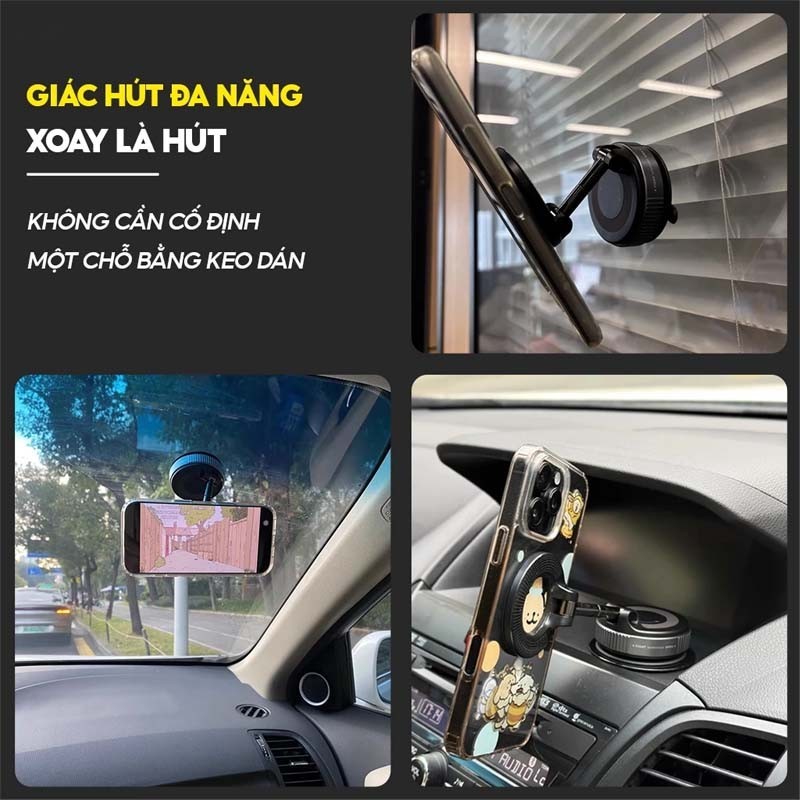 Giá đỡ điện thoại ô tô từ tính mạnh mẽ Thiết kế có thể gập lại 360° Giá đỡ chân không có | BigBuy360 - bigbuy360.vn