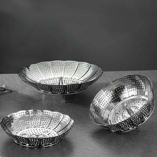 Khay Hấp Inox, Vỉ Hấp 3 Chân Có Móc Nhấc, Điều Chỉnh Độ Mở Phù Hợp Mọi Loại Nồi Hấp NA888
