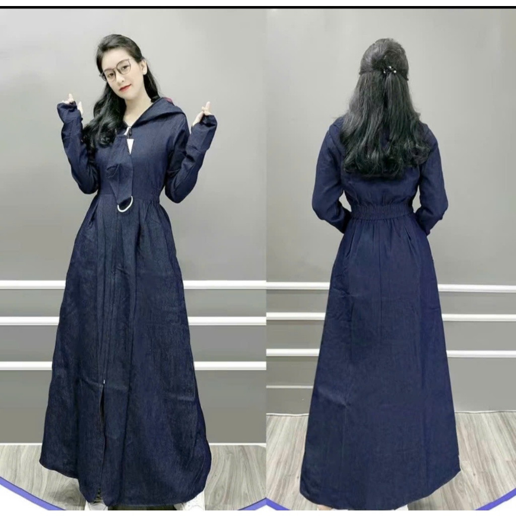 m1 Áo chống nắng nữ toàn thân vải Jean 2 lớp kèm khẩu trang - ao chong nang toan than nu vai bo Anna