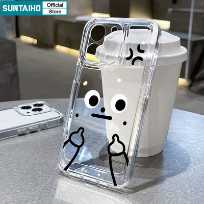 Ốp Điện Thoại Suntaiho Ngộ nghĩnh Emoji Trong Suốt Mềm Cao Cấp Chống Sốc Cho iPhone 11 12 13 14 15 16 Pro Max IP 7 8 Plus Iphon X XS XR Xs max