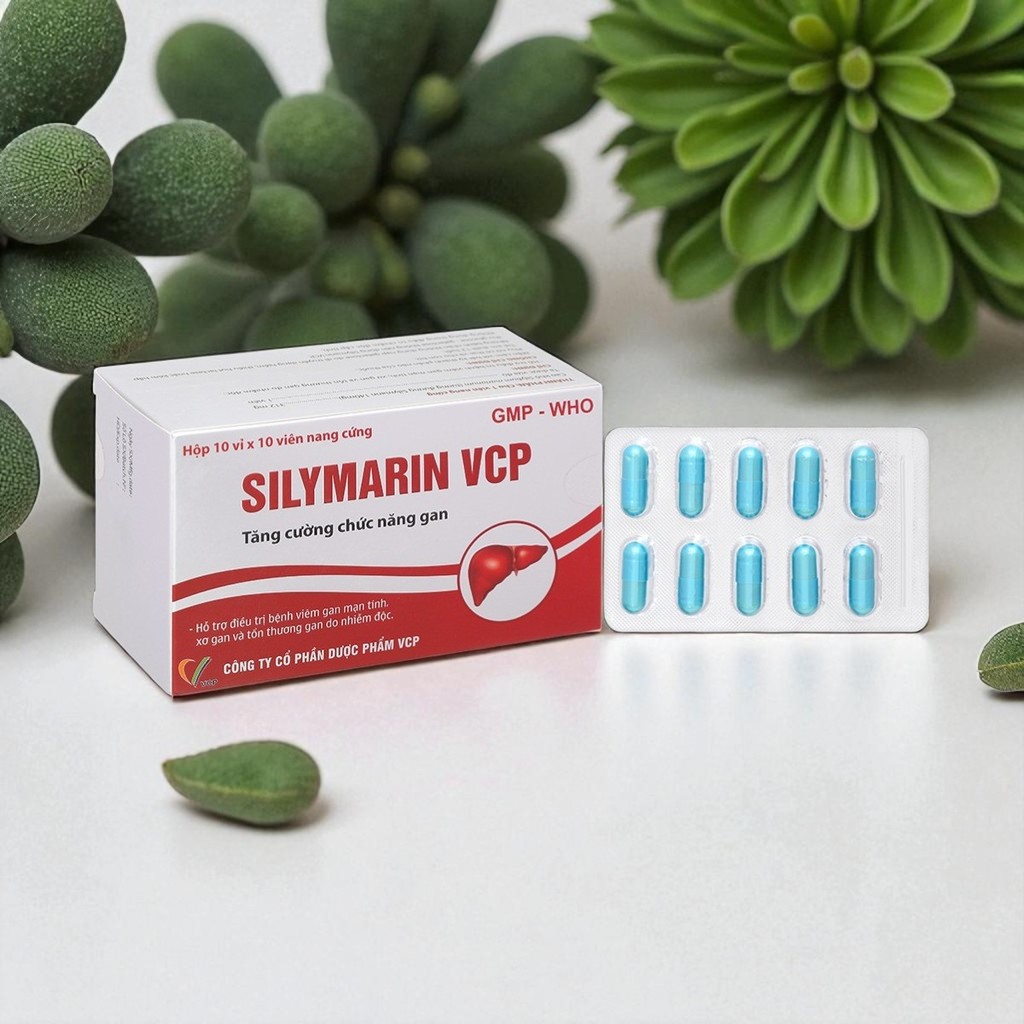 Viên uống hỗ trợ chức năng gan, giải độc gan, viêm gan, xơ gan Silymarin VCP 140mg hộp 100 viên