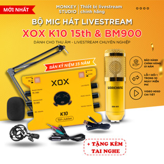Bộ Combo Mic Thu Âm Hát Livestream Sound Card XOX K10 15th 2025 & Mic BM900 Dành Cho Điện Thoại