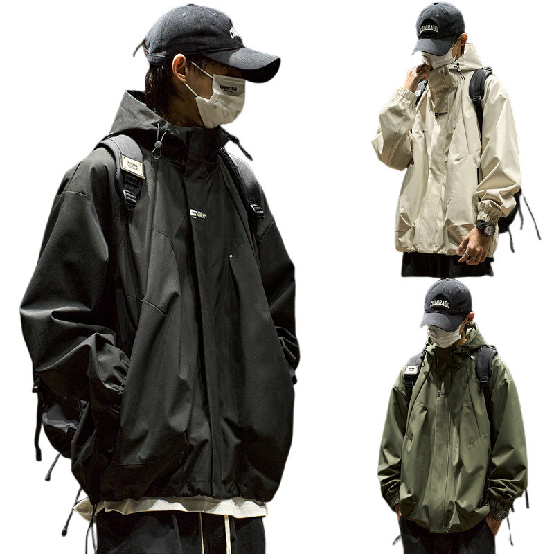 MR-DEER Áo khoác có mũ trùm đầu dài tay có dây kéo phía trước Áo khoác ngoài Model MF12