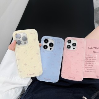 Vỏ Điện Thoại Màu Hoa Văn Nơ Thời Trang Tương Thích Cho iPhone 14 13 12 15 Pro Max Cạnh Thẳng Vỏ Silicon Mềm Bảo Vệ Chống Sốc Vỏ TPU