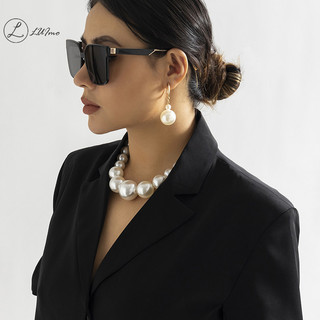  Luimo Thời Trang Phóng Đại Lớn Giả Ngọc Trai Vòng Cổ Choker Dành Cho Nữ Cưới Cô Dâu Tính Khí Hạt Vòng Tay Bông Tai Trang Sức * Bán Chạy 