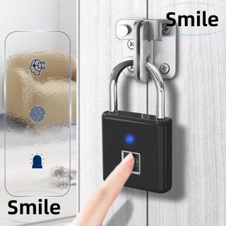 Ổ khóa vân tay thông minh SMILE, Khóa mật khẩu vân tay sạc USB di động, Ổ khóa vân tay chống trộm chống nước sáng tạo