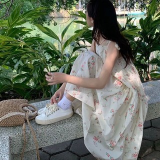 Váy Liền Hai Dây Hoa Nhí Phong Cách Dịu Dàng Trẻ Trung Ngọt Ngào Dáng Người Nhỏ Kiểu Pháp Mẫu Mới Mùa Hè